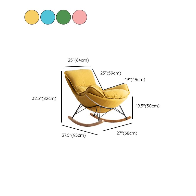 Chaise de rocker moderne rembourrée avec planeur de jambes sombres pour le salon