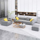 Gray Contemporary Standard Sofa Square Arm Sofa for Living Room, Apartment