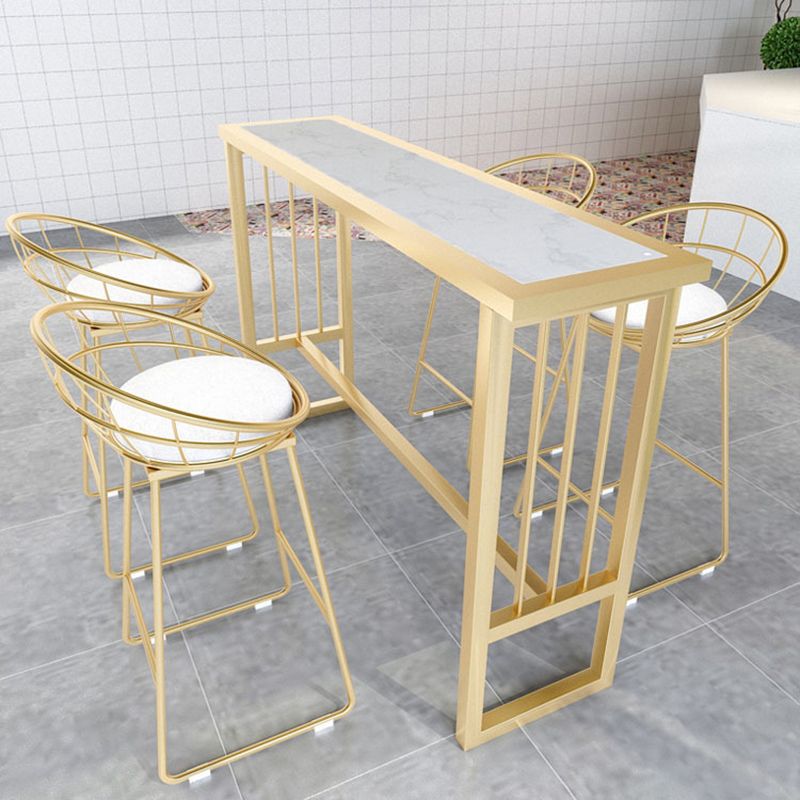 Modern Pub Height Dining Table Faux Marble Top Pub Table for Patio Use Clearhalo 'Bar Furniture' 'Bar Tables' 'bar_tables' 'furn' 'furn_bar_tables' 'Furniture' 'Kitchen & Dining Furniture' 1200x1200_6005702c-1119-4ceb-b6a2-d1bbc95ec3e5