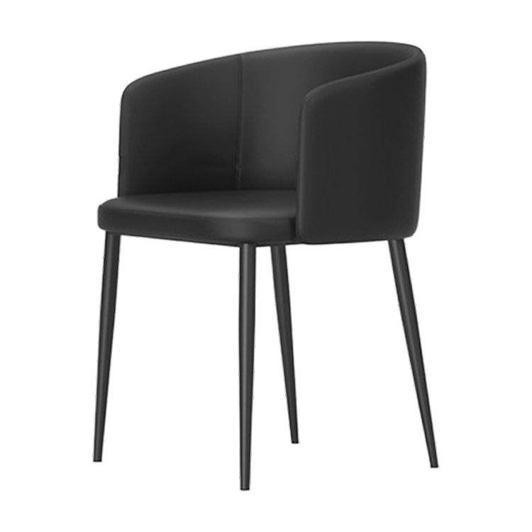 Modern Home Solid Back Arm Chair Upholstered Matte Finish Dining Chair Clearhalo ' kitchen&dining_furn' 'Dining Chairs' 'Dining Tables & Seating' 'dining_chair' 'furn' 'furn_dining_chair' 'Furniture' 'furniture_dining_chair' 'Kitchen & Dining Furniture' 'kitchen' 1200x1200_60081591-6dc6-4e10-be86-28548dcccd87