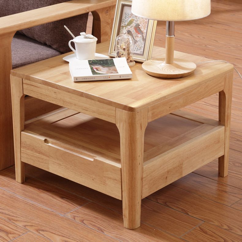 Moderne 23,62 "Wide End Table Sqaure 4 Beins Beizertisch mit 1 Schublade