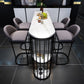 White Stone Industrial Indoor Bar Dining Table Double Pedestal Bistro Table with Shelve Clearhalo 'Bar Furniture' 'Bar Tables' 'bar_tables' 'Furniture' 'furniture_bar_tables' 'Kitchen & Dining Furniture' 'kitchen&dining_furn' 'kitchen' 1200x1200_60092b46-1201-4cb9-b8fc-2223e10e9d78