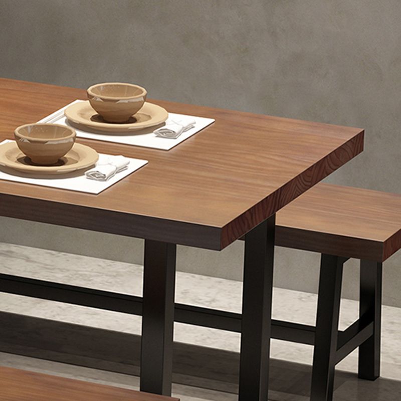 Brown Solid Wood Furniture with Chairs 1/2/3/5 Pcs Industrial Dinette Set Clearhalo 'Dining Room Sets' 'Dining Tables & Seating' 'dining_room_set' 'furn' 'furn_dining_room_set' 'Furniture' 'Kitchen & Dining Furniture' 1200x1200_600bd0eb-eddd-470a-a92e-43394f7f6c8c