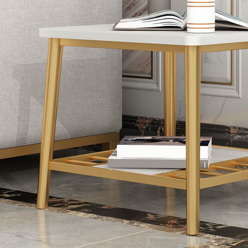 4 Legs Metal End Table Luxurious Stone Top Side End Snack Table Clearhalo 'Coffee & Accent Tables' 'End & Side Tables' 'end_side_tables' 'furn' 'furn_end_side_tables' 'Furniture' 'Living Room Furniture' 1200x1200_600bed77-7f69-4780-bd67-6d7b9d6cbefe