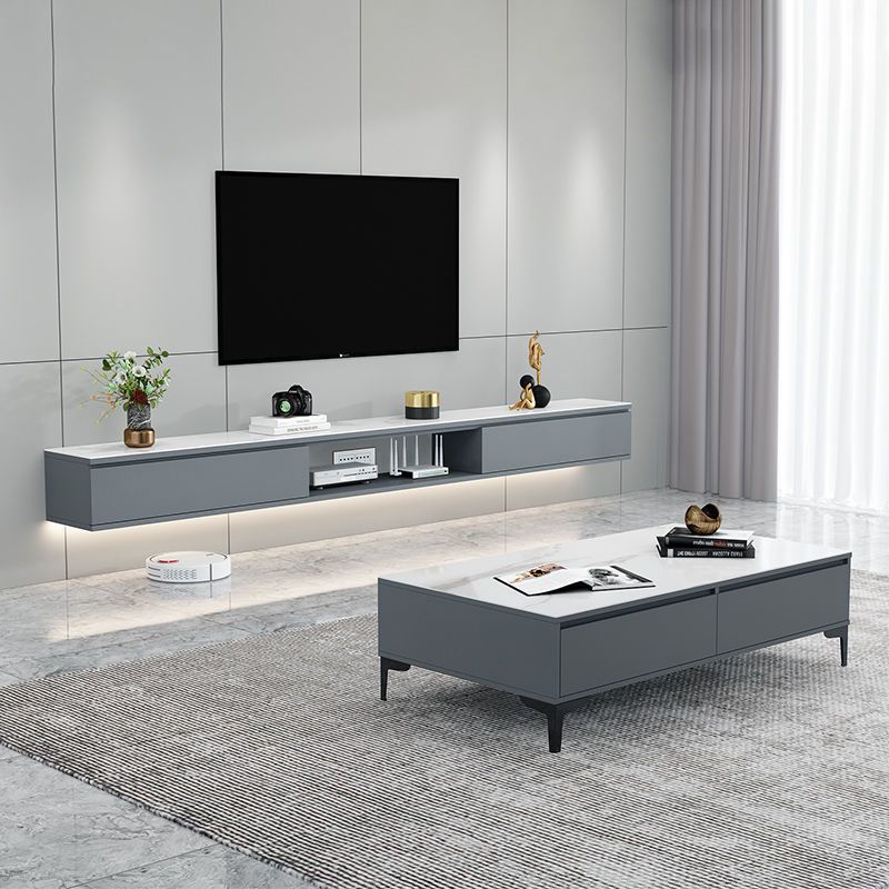 Contemporary Style TV Stand Wall-mounted Enclosed Storage TV Console Clearhalo 'furn' 'furn_tv_stands_entertainment_centers' 'Furniture' 'Living Room Furniture' 'TV Stands & Entertainment Centers' 'TV Stands & Media Storage Furniture' 'tv_stands_entertainment_centers' 1200x1200_600c8236-afae-4715-aad4-bca0e4878157