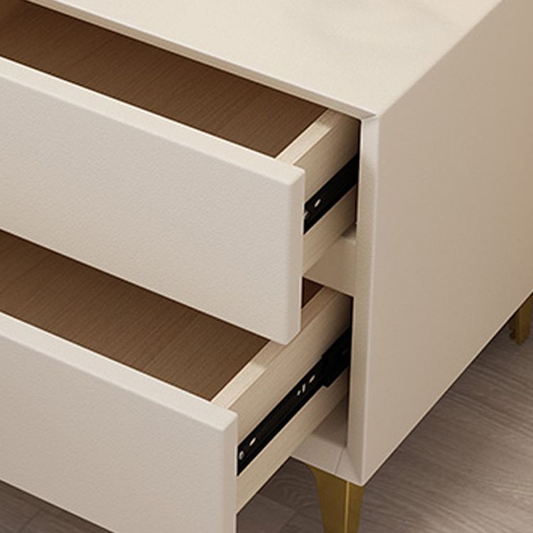 Table de chevet de lit en bois et en cuir moderne à table de chevet minimaliste avec tiroirs