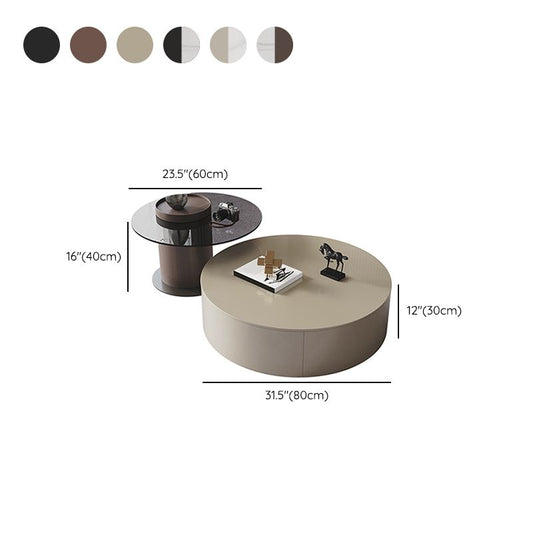 11 "Hコンテンポラリーコーヒーテーブルラウンドコーヒーカクテルテーブルと引き出し付き
