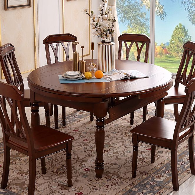Modern Solid Wood Extendable Table Standard Brown Dining Table for Kitchen Clearhalo ' dining_table' 'Dining Tables & Seating' 'Dining Tables' 'furn' 'furn_dining_table' 'Furniture' 'furniture_dining_table' 'Kitchen & Dining Furniture' 'kitchen&dining_furn' 'kitchen' 'kitchen_dining_table' 1200x1200_600eb1f5-f4bf-4565-b85c-02fdd05c07ad