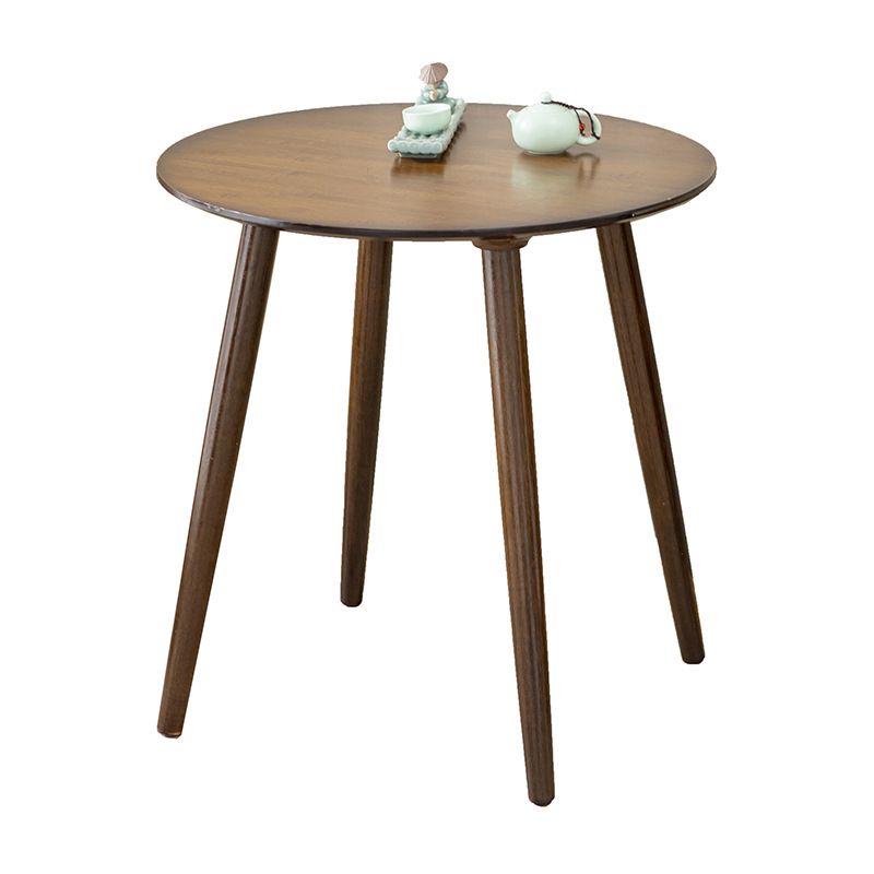 Scandinavian Brown/Natural Wood Top End Table 4 Legs Round Side Table Clearhalo 'Coffee & Accent Tables' 'End & Side Tables' 'end_side_table' 'Furniture' 'furniture_end_side_table' 'Living Room Furniture' 1200x1200_600ebf26-f6a1-4b86-96ef-9bf2b732e5da