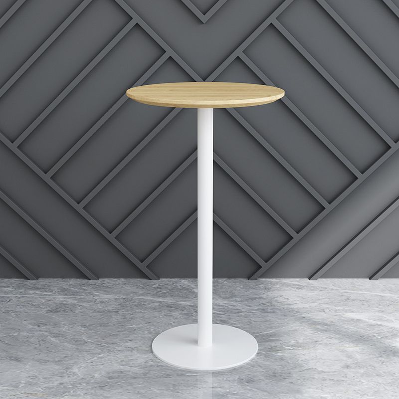 Contemporary Round Bar Dining Table Indoor Wood Bar Table with Iron Base Clearhalo 'Bar Furniture' 'Bar Tables' 'bar_tables' 'furn' 'furn_bar_tables' 'Furniture' 'furniture_bar_tables' 'Kitchen & Dining Furniture' 1200x1200_60117776-251d-43cc-9f61-f2b8d0b2e575