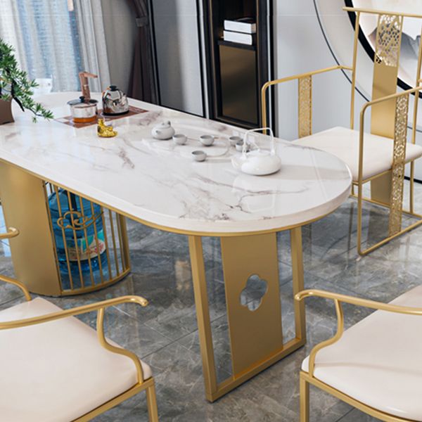 Traditional Luxury Oval Dining Table Sintered Stone Table with Gold Double Pedestal for Dining Room Clearhalo ' dining_table' 'Dining Tables & Seating' 'Dining Tables' 'furn' 'furn_dining_table' 'Furniture' 'furniture_dining_table' 'Kitchen & Dining Furniture' 'kitchen&dining_furn' 'kitchen' 'kitchen_dining_table' 1200x1200_601204a3-f35e-4acd-af62-eedb47c95fe5