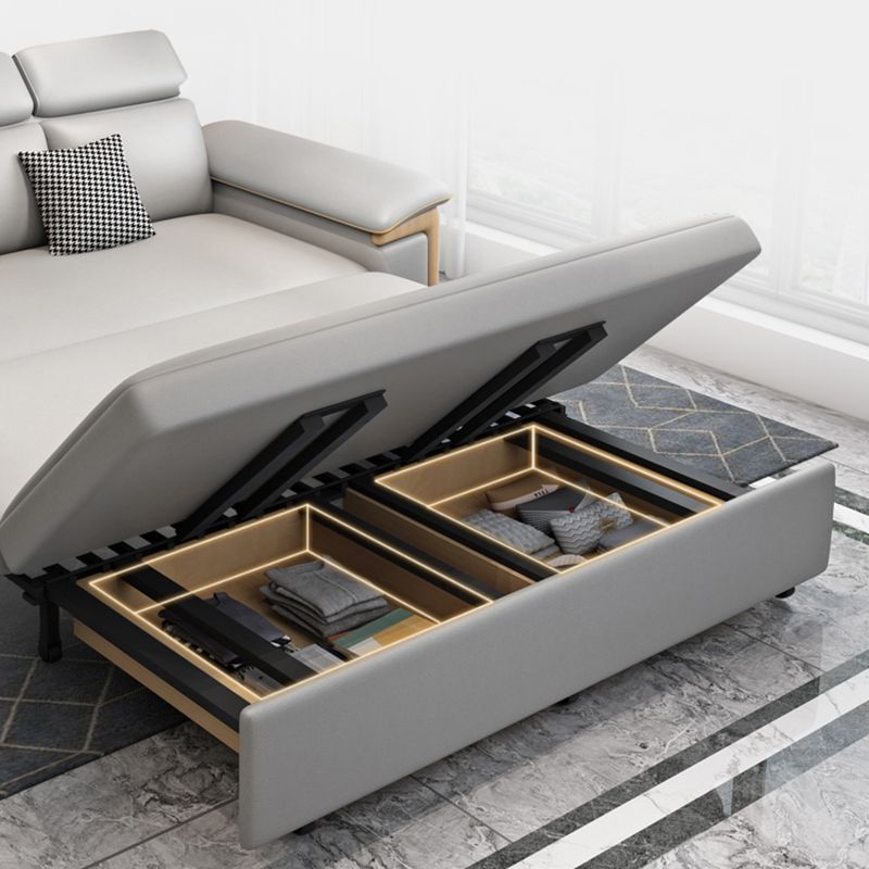 フェイクレザー染色抵抗性の現代ベッドの灰色のセッピー