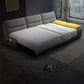 39"H Scandinavian Futon Sofa Bed Folding Gray Leather Futon Sleeper Sofa