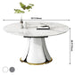 Contemporary Round Dining Table Sintered Stone Table with White Pedestal Base,53.1"L x 53.1"W x 30"H Clearhalo ' dining_table' 'Dining Tables & Seating' 'Dining Tables' 'furn' 'furn_dining_table' 'Furniture' 'furniture_dining_table' 'Kitchen & Dining Furniture' 'kitchen&dining_furn' 'kitchen' 'kitchen_dining_table' 1200x1200_60135aa3-b240-46d0-983e-90e8423cdb7f