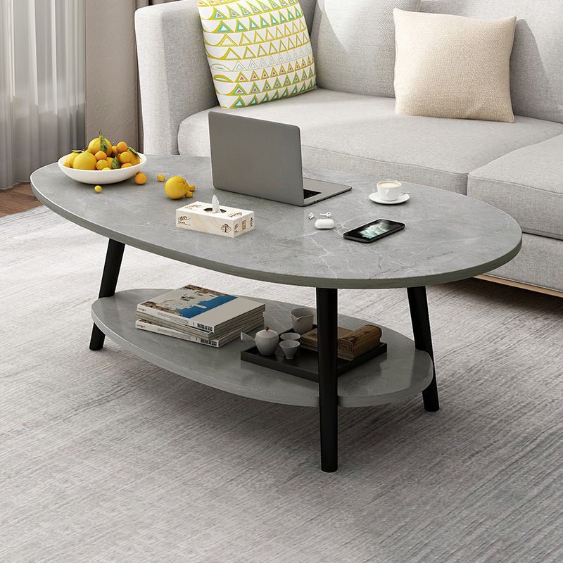 Contemporary Wooden Coffee Table 4 Legs Cocktail Table with Shelf Clearhalo 'Coffee & Accent Tables' 'Coffee Tables' 'coffee_tables' 'furn' 'furn_coffee_tables' 'Furniture' 'Living Room Furniture' 1200x1200_60149b39-62f8-4738-a4ef-06e59aa4c306
