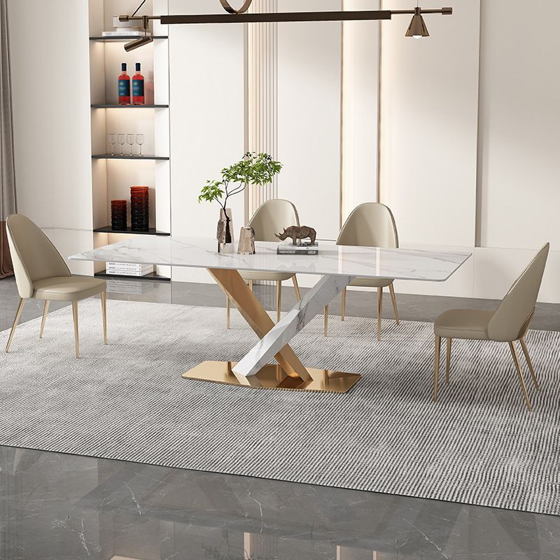 Nordic Sintered Stone Top Dining Set Rectangle 1/4/5/6/7/9 Pieces Dining Room Table Set Clearhalo 'Dining Room Sets' 'Dining Tables & Seating' 'dining_room_set' 'furn' 'furn_dining_room_set' 'Furniture' 'Kitchen & Dining Furniture' 1200x1200_6015e0bc-9e71-4de3-be4f-4585e902af73