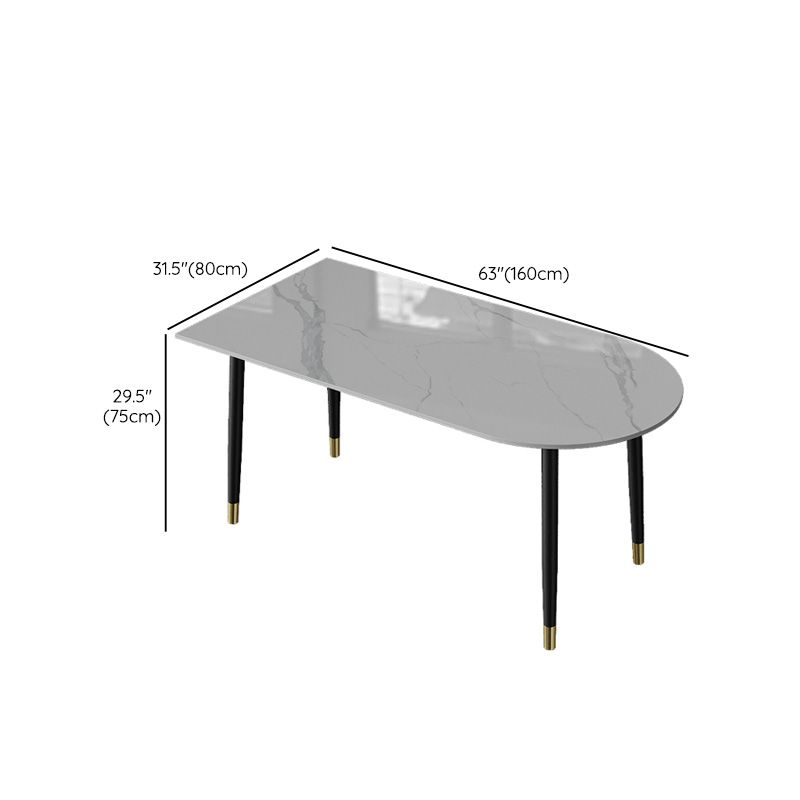 Esstisch mit schwarzem Gestell, moderner Steintisch für Küche und Esszimmer
