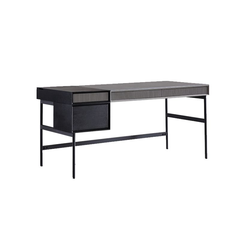 Industrial Style Stone Writing Desk Rectangular Office Desk with 3 Drawers Clearhalo 'furn' 'furn_office_desk' 'Furniture' 'Office Desks' 'Office Furniture' 'office_desk' 1200x1200_6016c1c9-cfec-41ee-8824-3b944e80ece1