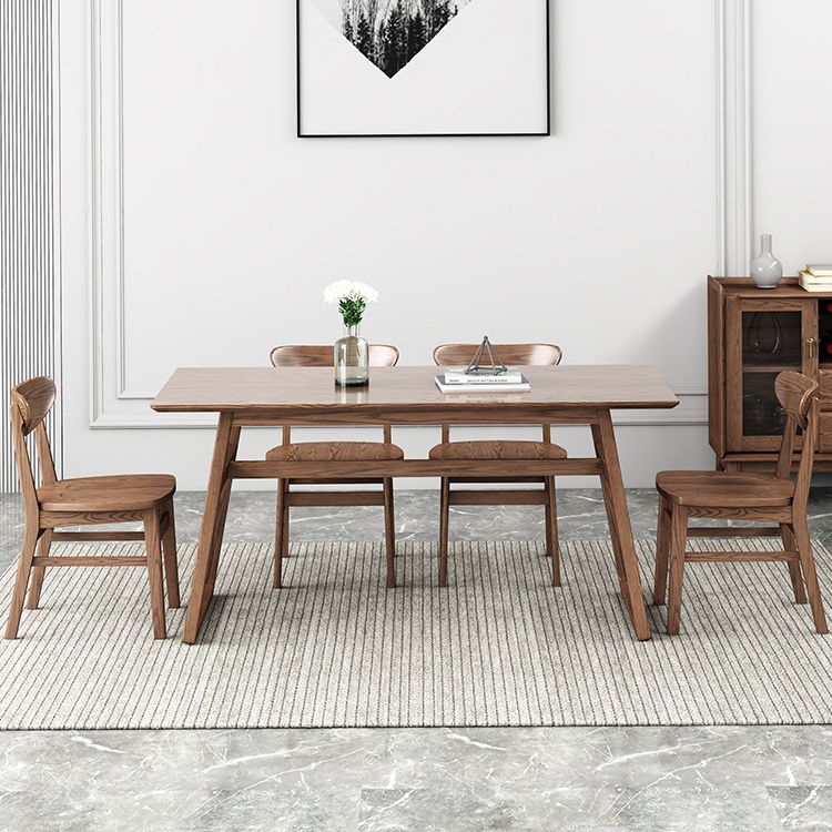 Rectangle Ash Wood Table in Walnut Contemporary Wooden Dining Table with Double Pedestal Clearhalo ' dining_table' 'Dining Tables & Seating' 'Dining Tables' 'furn' 'furn_dining_table' 'Furniture' 'furniture_dining_table' 'Kitchen & Dining Furniture' 'kitchen&dining_furn' 'kitchen' 'kitchen_dining_table' 1200x1200_6018f4fa-2f9b-46cf-abb0-fcb11577ca0a