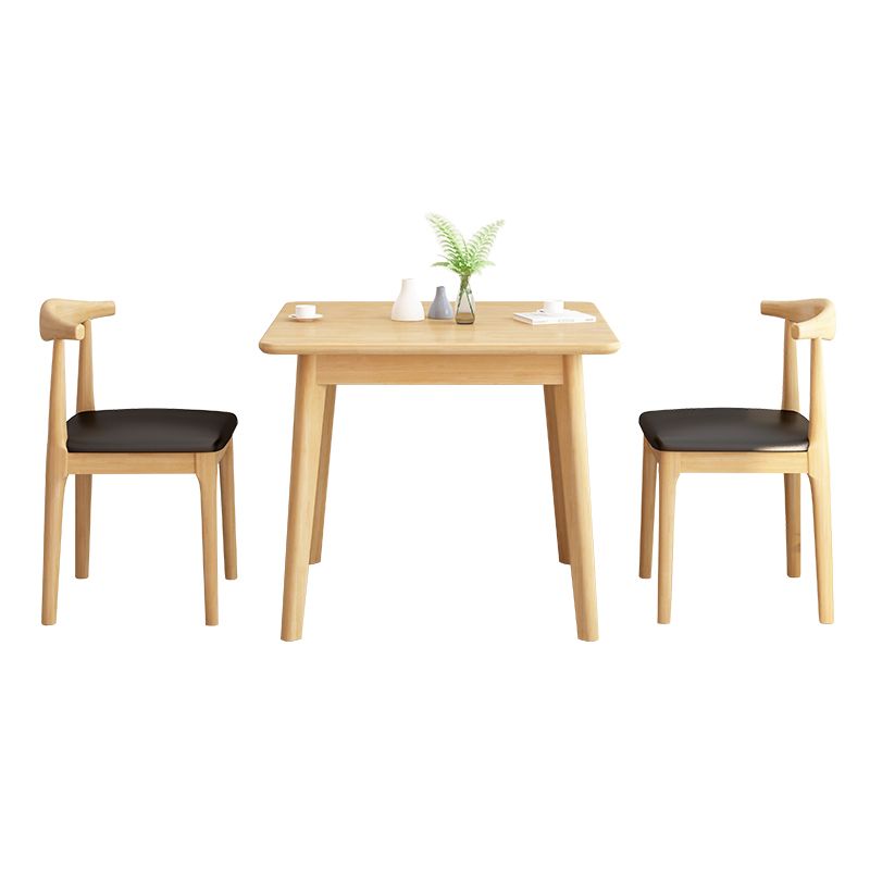 Square 4 Legs Industrial Dining Table Wood Color Fixed Table with Rubberwood Solid Wood Clearhalo ' dining_table' 'Dining Tables & Seating' 'Dining Tables' 'furn' 'furn_dining_table' 'Furniture' 'furniture_dining_table' 'Kitchen & Dining Furniture' 'kitchen&dining_furn' 'kitchen' 'kitchen_dining_table' 1200x1200_601b16b7-da57-4211-be8d-2aa17413c2b2