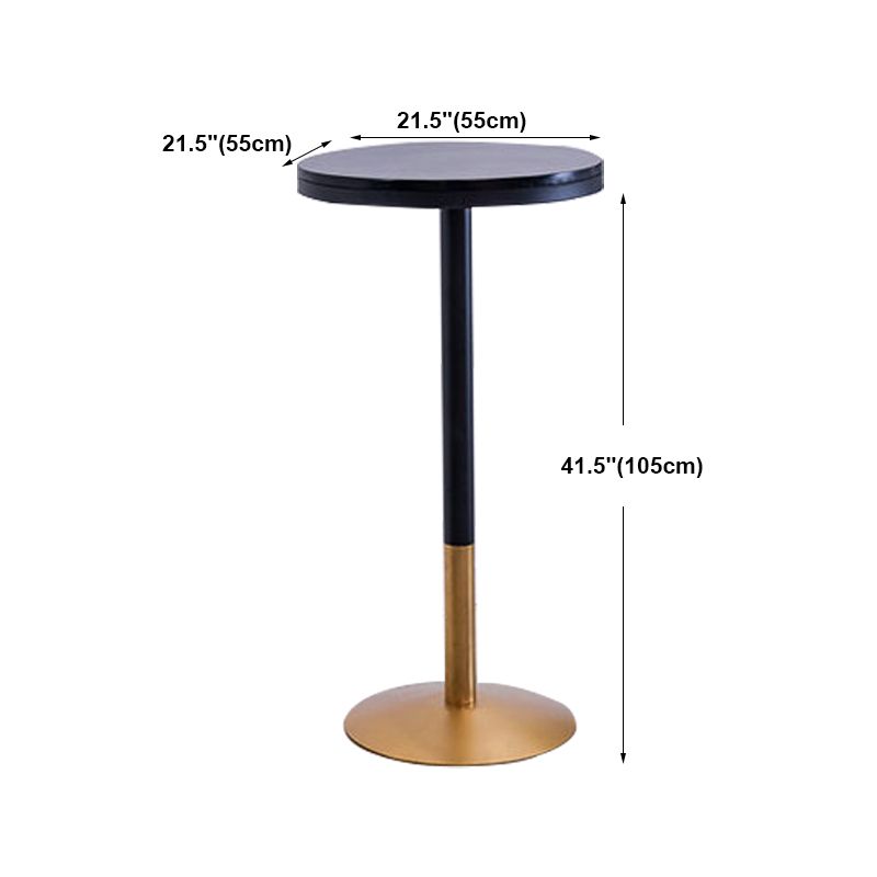 Industrial Style Black Iron Bar Table Wood Round Top Bistro Table with Pedestal Clearhalo 'Bar Furniture' 'Bar Tables' 'bar_tables' 'furn' 'furn_bar_tables' 'Furniture' 'furniture_bar_tables' 'Kitchen & Dining Furniture' 1200x1200_601b2b65-c897-41d7-b560-cb9a7ce3d598