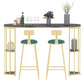 Glam Iron Bistro Table Stone Top Oval Indoor Bar Dining Table with 2-Shelf Clearhalo 'Bar Furniture' 'Bar Tables' 'bar_tables' 'furn' 'furn_bar_tables' 'Furniture' 'furniture_bar_tables' 'Kitchen & Dining Furniture' 1200x1200_601c0508-a346-46ac-86c3-b75b36088325
