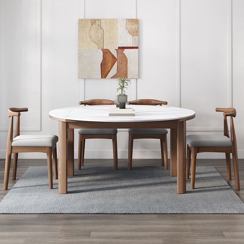 Contemporary Round Extendable Dining Table Sintered Stone Dining Table for Kitchen Clearhalo ' dining_table' 'Dining Tables & Seating' 'Dining Tables' 'furn' 'furn_dining_table' 'Furniture' 'furniture_dining_table' 'Kitchen & Dining Furniture' 'kitchen&dining_furn' 'kitchen' 'kitchen_dining_table' 1200x1200_601c81c9-537d-4e97-9708-e7a1503de0f6