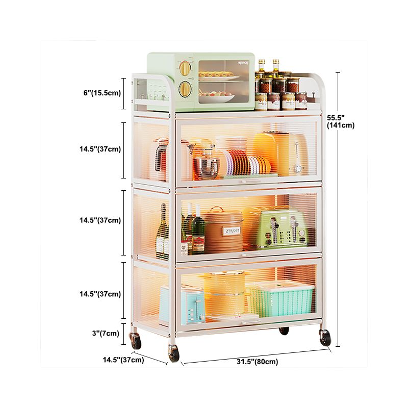 Serveur de restauration blanc contemporain serveur de buffet en acier pour la cuisine