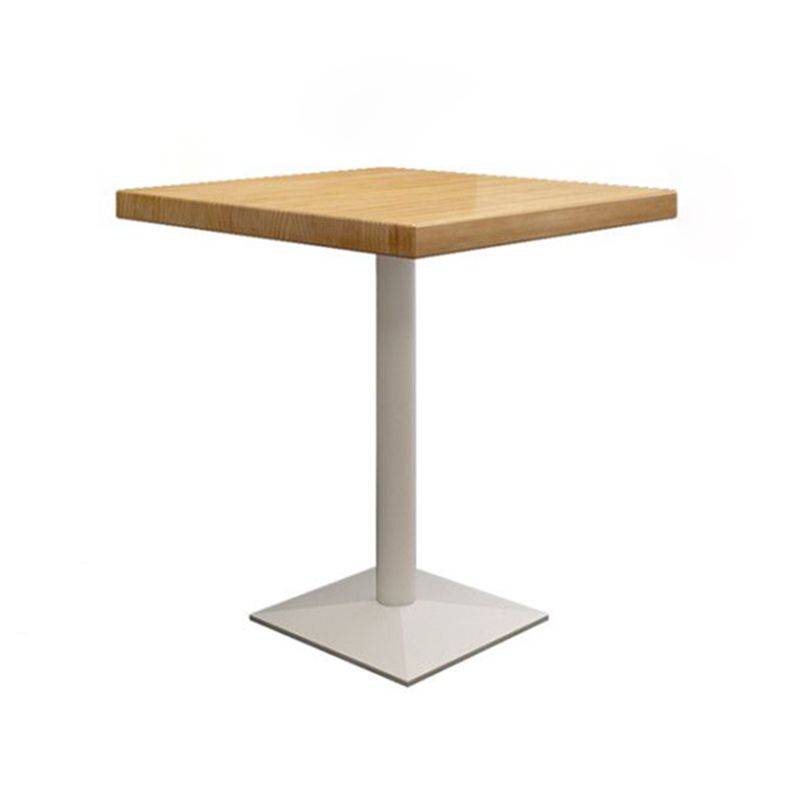 Metal Industrial Square Dining Table Pine Solid Wood Top Table with Pedestal Base Clearhalo 'Dining Tables & Seating' 'Dining Tables' 'dining_table' 'furn' 'furn_dining_table' 'Furniture' 'Kitchen & Dining Furniture' 1200x1200_601dc7b3-5560-4c51-bb62-58a87ccb359a