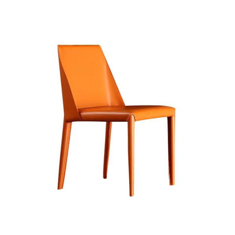 Contemporary Armless Home Side Chair Faux Leather Low Back Dining Chair