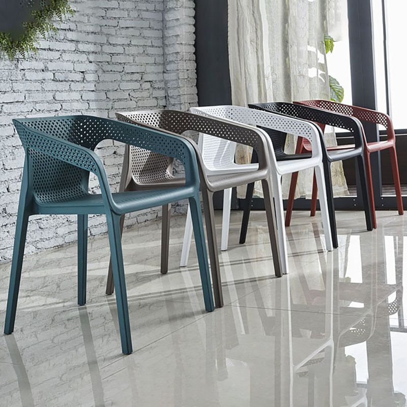 Modern Stackable Chairs Dining Arm Chair with Plastic Legs for Kitchen Clearhalo ' kitchen&dining_furn' 'Dining Chairs' 'Dining Tables & Seating' 'dining_chair' 'furn' 'furn_dining_chair' 'Furniture' 'furniture_dining_chair' 'Kitchen & Dining Furniture' 'kitchen' 1200x1200_601e6be2-6e41-4daf-ab80-7e1a60d31a82