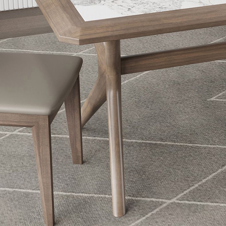 Modern Rectangular Stone Top Dining Table with Solid Wood Legs for Living Room Clearhalo 'Dining Tables & Seating' 'Dining Tables' 'dining_table' 'furn' 'furn_dining_table' 'Furniture' 'Kitchen & Dining Furniture' 1200x1200_60207643-0e91-49ac-83f3-0ae59d580171