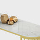 Glam Gold Iron Bar Dining Table White Stone Top Indoor Bistro Table with Shelf Clearhalo 'Bar Furniture' 'Bar Tables' 'bar_tables' 'furn' 'furn_bar_tables' 'Furniture' 'furniture_bar_tables' 'Kitchen & Dining Furniture' 1200x1200_6024253f-8b80-43b1-bd61-b0833945a9bd