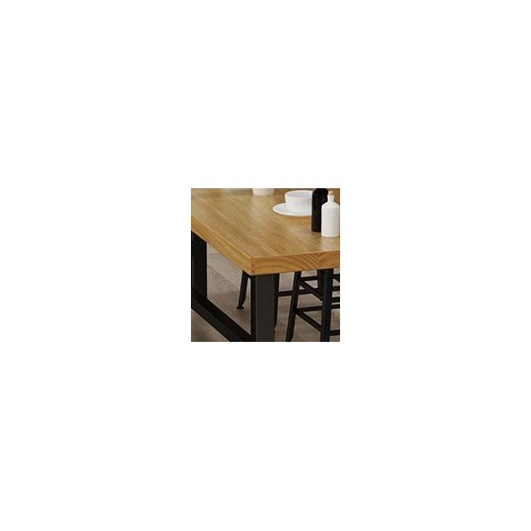 Rectangle Pine Wood Top Bar Table Industrial Bar Table with Trestle Base in Black Clearhalo 'Bar Furniture' 'Bar Tables' 'bar_tables' 'furn' 'furn_bar_tables' 'Furniture' 'Kitchen & Dining Furniture' 1200x1200_602597b8-3e11-4c34-abcf-5a8080ee8979