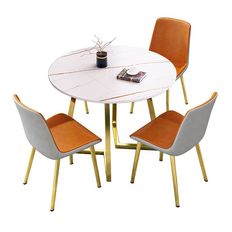 Round Traditional Luxury Dining Table Sintered Stone Table with Double Pedestal,31.5"L x 29.5"H Clearhalo ' dining_table' 'Dining Tables & Seating' 'Dining Tables' 'furn' 'furn_dining_table' 'Furniture' 'furniture_dining_table' 'Kitchen & Dining Furniture' 'kitchen&dining_furn' 'kitchen' 'kitchen_dining_table' 1200x1200_6025e3be-6823-4852-8867-f7903ba3a482