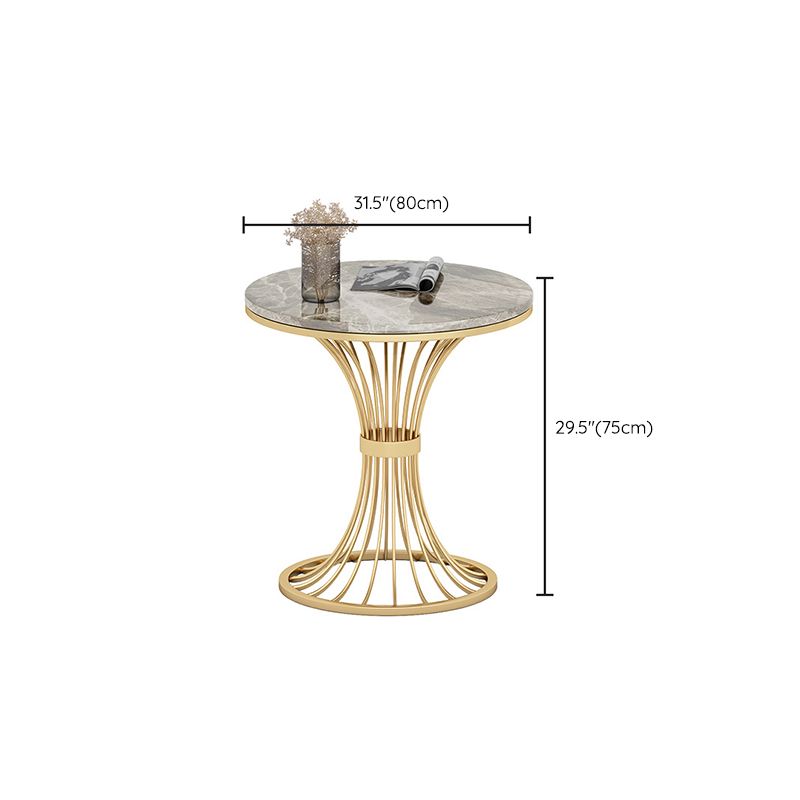 Modern Round Dining Table for Kitchen Glossy Grey Dinette Table with Metal Base Clearhalo 'Dining Tables & Seating' 'Dining Tables' 'dining_table' 'furn' 'furn_dining_table' 'Furniture' 'Kitchen & Dining Furniture' 1200x1200_60262b22-dd8e-4d42-b668-162c81e6a7b3