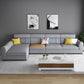 Contemporary Sewn Pillow Back Sofa & Chaise Square Tufted Sofa