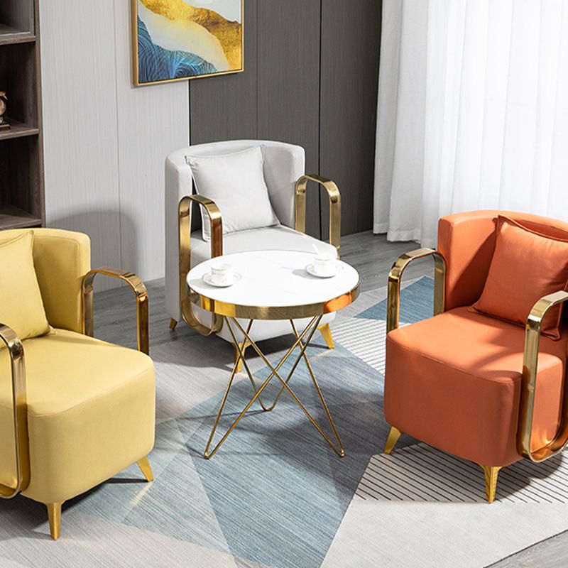 Glam Armrest Backrest Cushion Chair with Metal Legs for Balcony Clearhalo 'Dining Chairs' 'Dining Tables & Seating' 'dining_chair' 'furn' 'furn_dining_chair' 'Furniture' 'Kitchen & Dining Furniture' 1200x1200_6026b650-c4e0-457c-9b52-773c48eab7c8