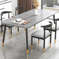 Rectangular Sintered Stone Dining Table Traditional Luxury Dining Furniture with 4 Legs