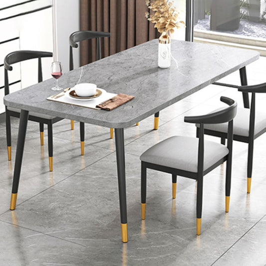 Rectangular Sintered Stone Dining Table Traditional Luxury Dining Furniture with 4 Legs