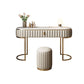 Bedroom Glam Metallic Cream Standing Vanity Dressing Table Set