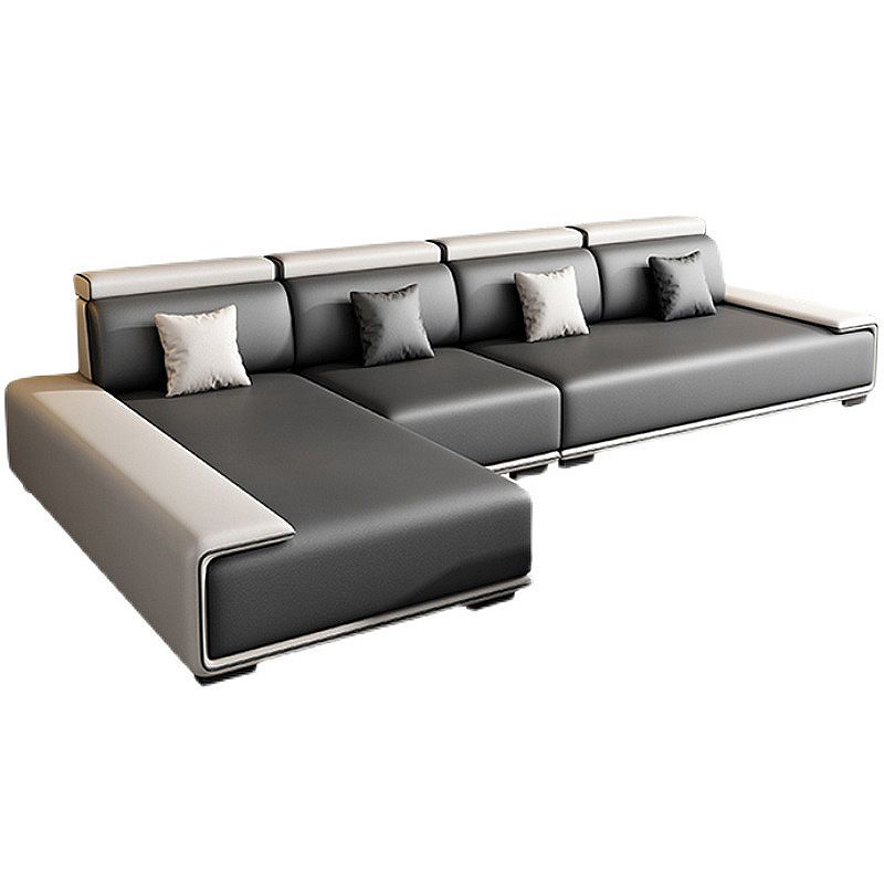 132"L Modern 5-Seat Sectional Fabric Cushion Back Sofa and Chaise Clearhalo 'furn' 'furn_sectionals' 'Furniture' 'furniture_sectionals' 'Living Room Furniture' 'Sectionals' 1200x1200_60274c3a-100a-43c6-a0e1-1466a8068241