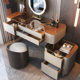 Glazen bovenste slaapkamer make-up ijdelheid 5 opbergladen kleedtafel