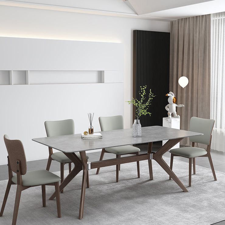 Medieval Modern Stone Dining Table Trestle Base Table for Dining Room Clearhalo 'Dining Tables & Seating' 'Dining Tables' 'dining_table' 'furn' 'furn_dining_table' 'Furniture' 'Kitchen & Dining Furniture' 1200x1200_602914dd-76a6-4ed9-8f04-21b2a8a16e4f