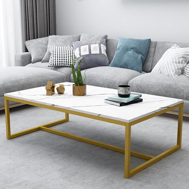 17.7" Tall Modern Steel Trestle Base Rectangular Wood Top Coffee Table Clearhalo 'Coffee & Accent Tables' 'Coffee Tables' 'coffee_tables' 'furn' 'furn_coffee_tables' 'Furniture' 'furniture_coffee_tables' 'Living Room Furniture' 1200x1200_602a29c8-1293-46fa-8926-3c92b1f2a6ab