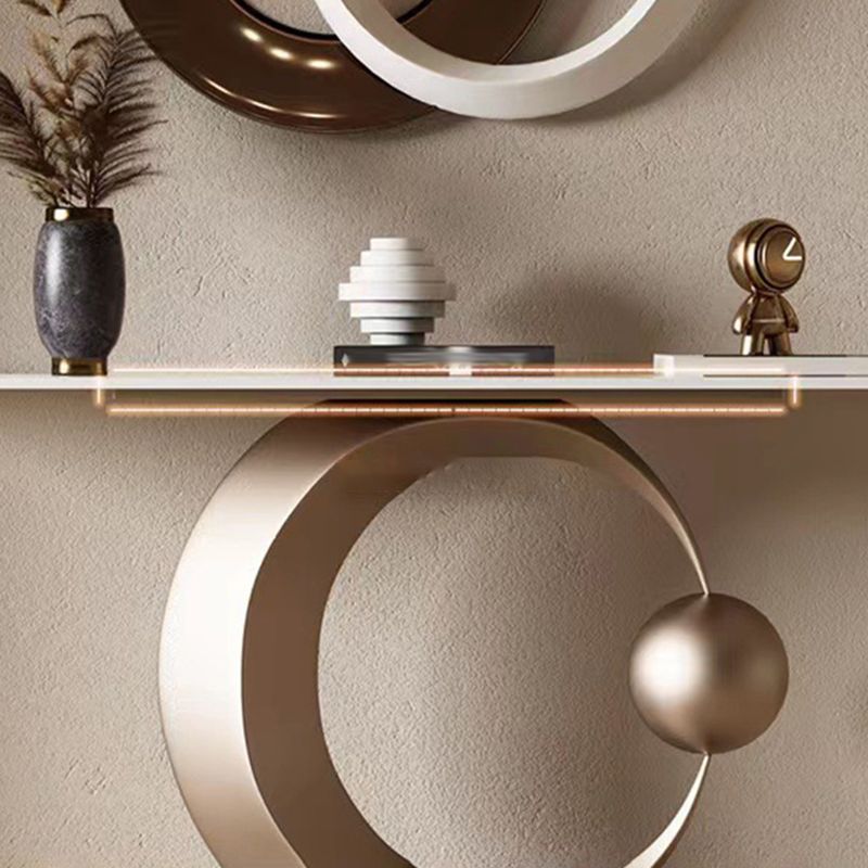 Tavolo console contemporanea a forma di rettangolo tavolo di divano in pietra in oro/nero