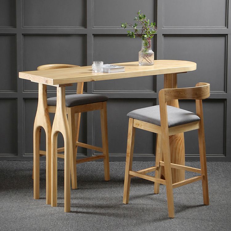 Solid Wood Counter Table with Specialty Table Top Legs Table - 41.3" H Clearhalo 'Bar Furniture' 'Bar Tables' 'bar_tables' 'furn' 'furn_bar_tables' 'Furniture' 'furniture_bar_tables' 'Kitchen & Dining Furniture' 1200x1200_602bbb0c-537c-4b51-8780-79bbc02d9743