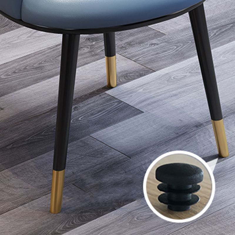 Eigentijdse eetkamerstoel lederen eetkamerstoel met zwarte benen