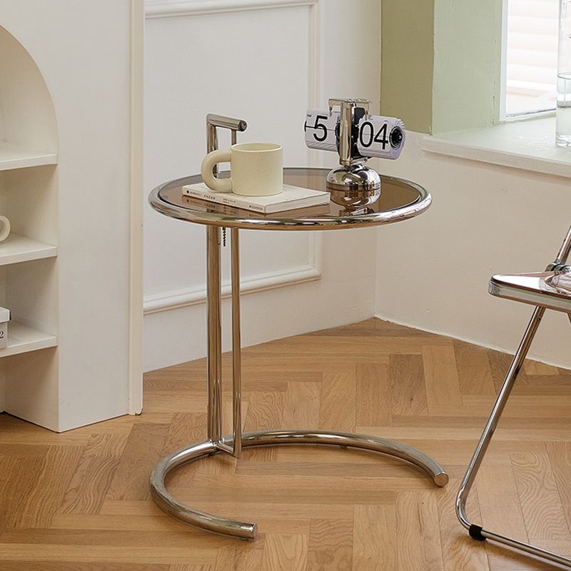 Mesa lateral metálica C de Metálica Tabla de vidrio de vidrio contemporáneo