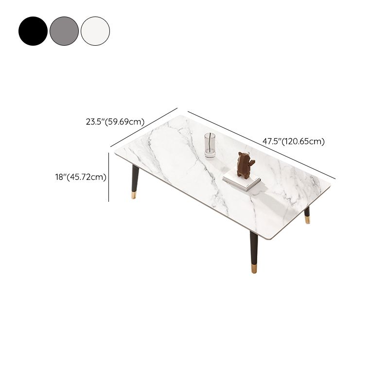 Einzel-Couchtisch mit 4 Beinen, moderner rechteckiger Couchtisch aus Schiefer
